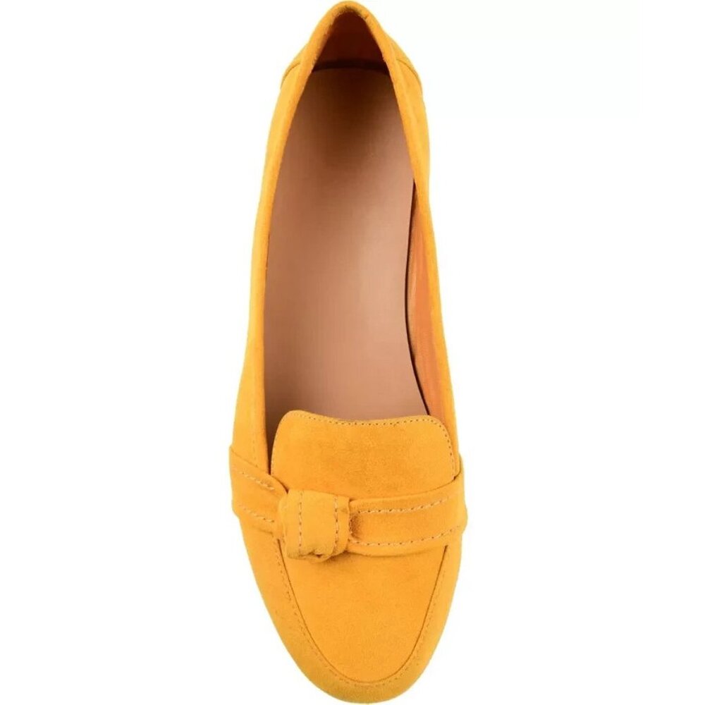 Journee Collection Marci Slip On Flat Mustard Yellow 7.5 Wide New $70